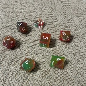 Multicolor Polyhedral Dice Set